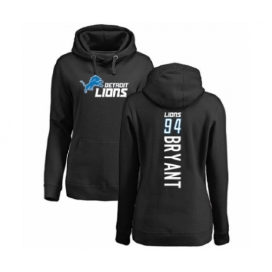 Football Women's Detroit Lions #94 Austin Bryant Black Backer Pullover Hoodie