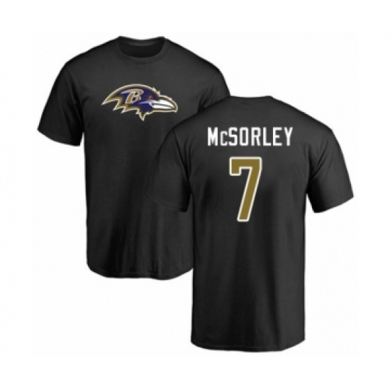 Football Baltimore Ravens #7 Trace McSorley Black Name & Number Logo T-Shirt