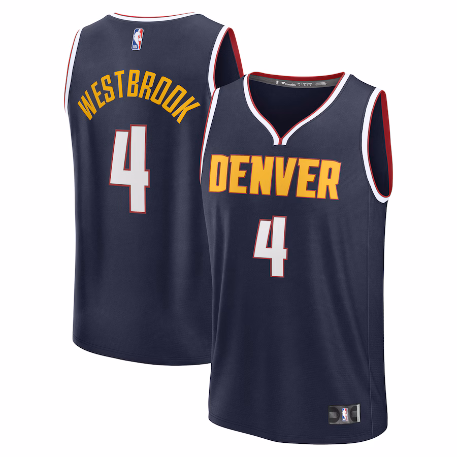 Men's Denver Nuggets Russell Westbrook Fanatics Navy Fast Break Replica Player Jersey - Icon Edition
