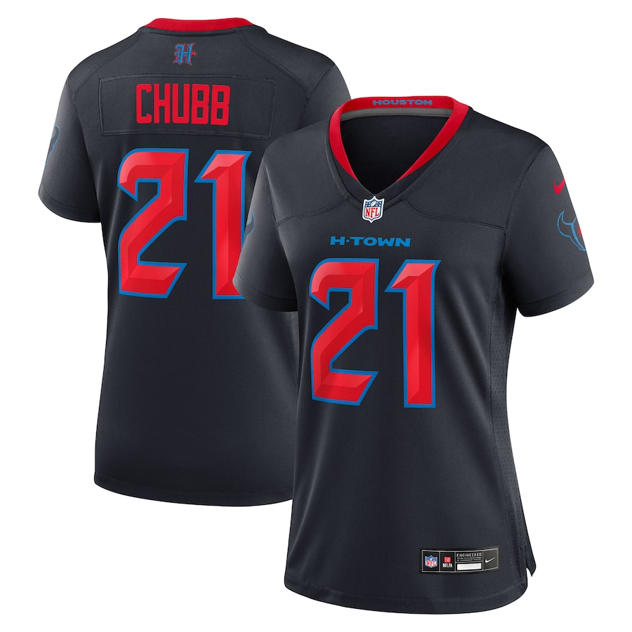 Women's Houston Texans Nick Chubb Nike Navy Game Jersey