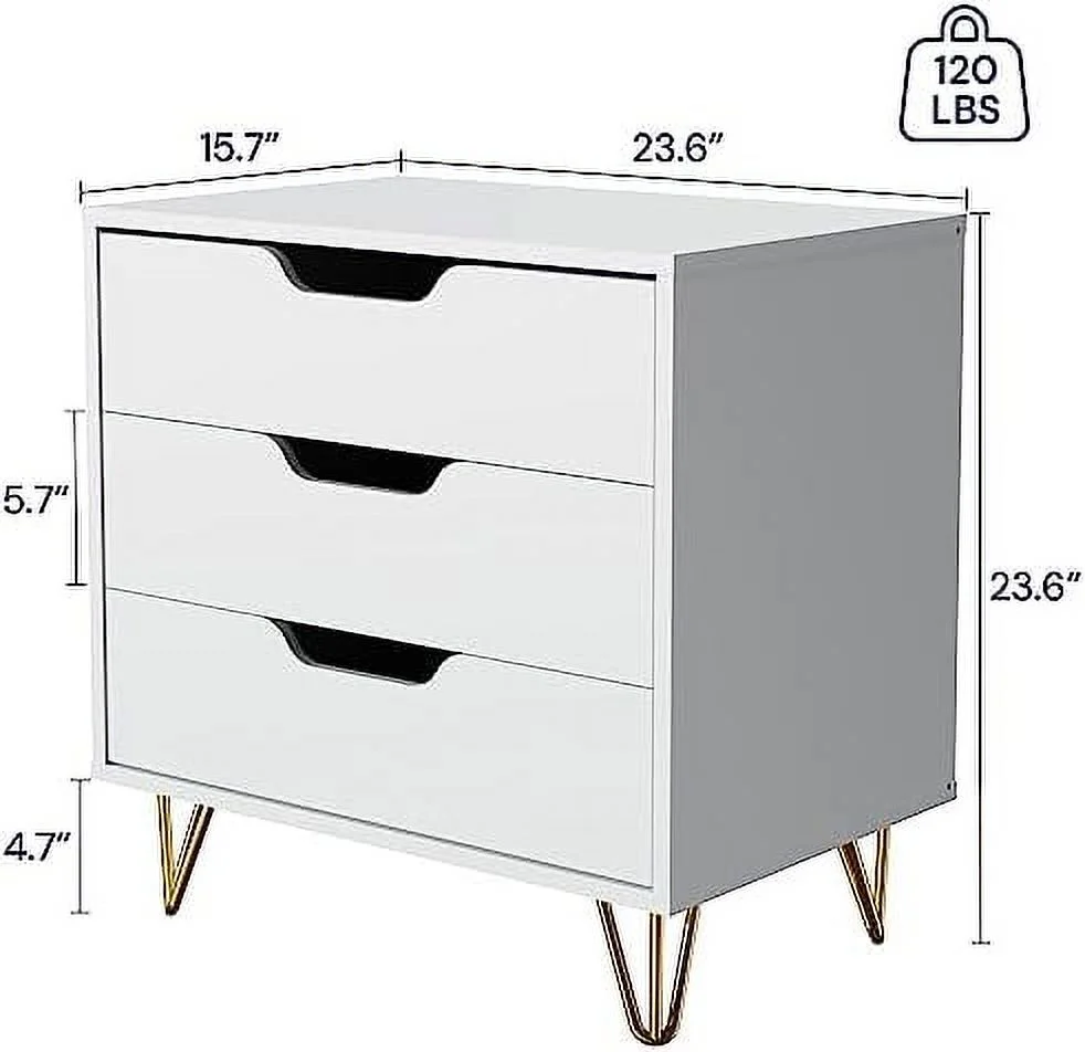 SQTRFCV 3 Drawer Dresser   Modern Dresser for Bedroom   Dressers with Wide Chest of Drawers for  Bedroom  Black Dresser for Living Room  Nursery  Hallway  Oak - Curated Treasures Market