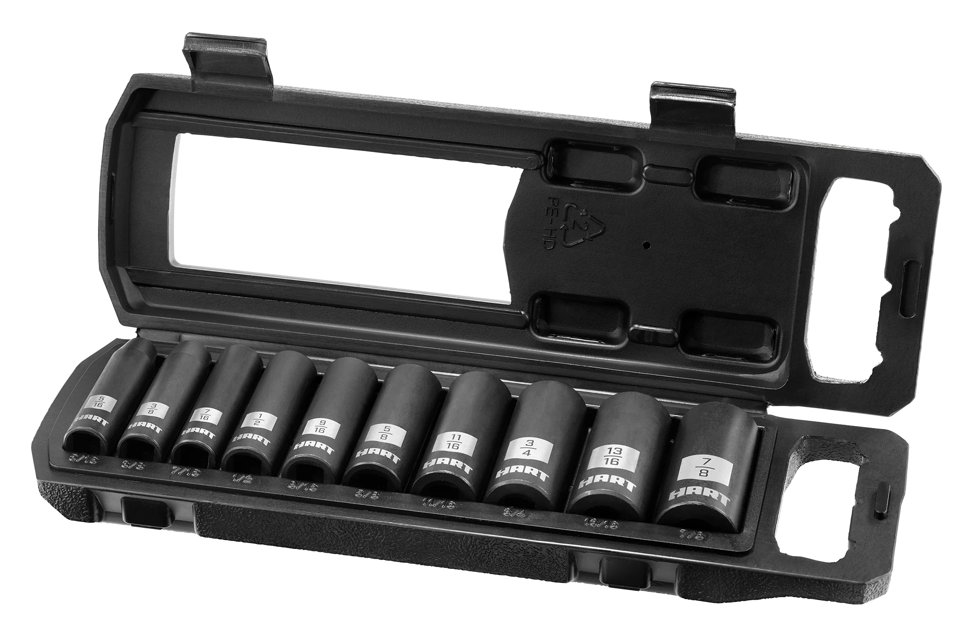 HART 10-Piece 3/8-inch Drive SAE Impact Socket Set, Chrome Vanadium with Storage Case