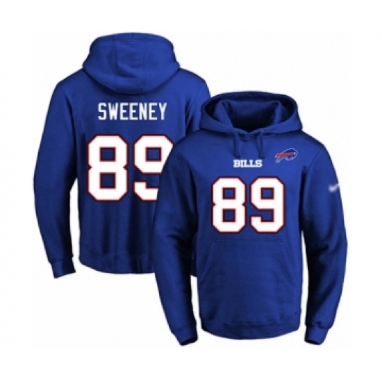 Football Men's Buffalo Bills #89 Tommy Sweeney Royal Blue Name & Number Pullover Hoodie