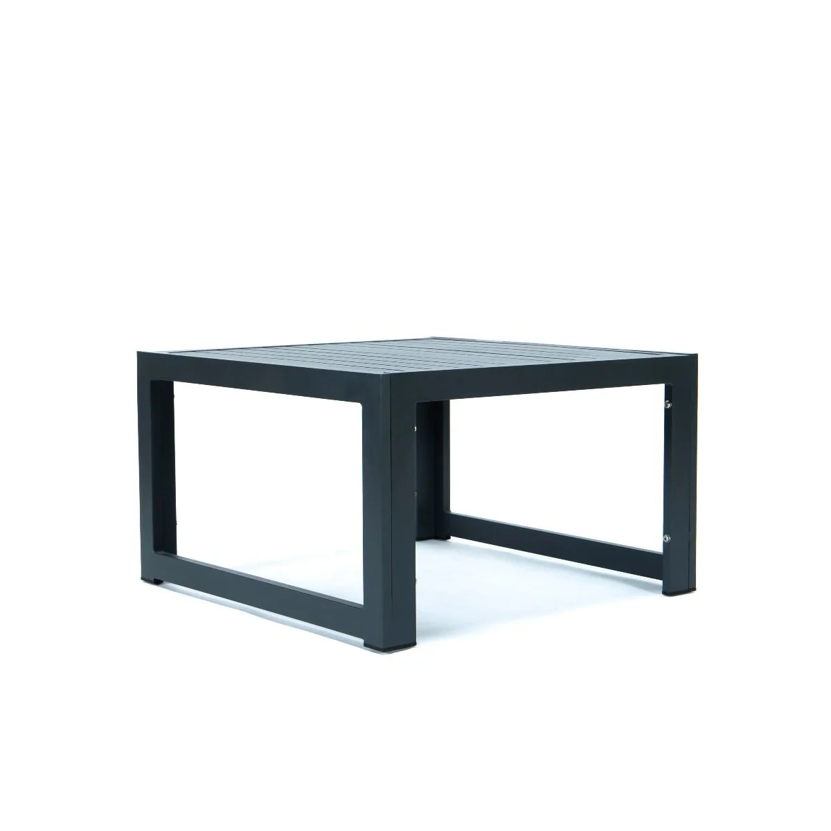 LeisureMod Chelsea Outdoor Patio Aluminum Coffee Table in Black - Curated Treasures Market