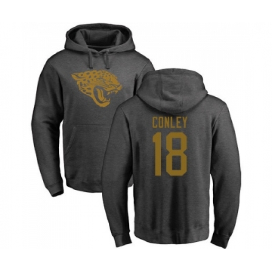 Football Jacksonville Jaguars #18 Chris Conley Ash One Color Pullover Hoodie
