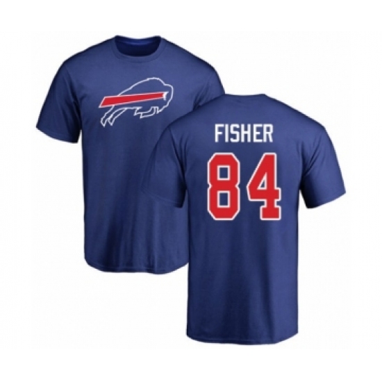 Football Buffalo Bills #84 Jake Fisher Royal Blue Name & Number Logo T-Shirt