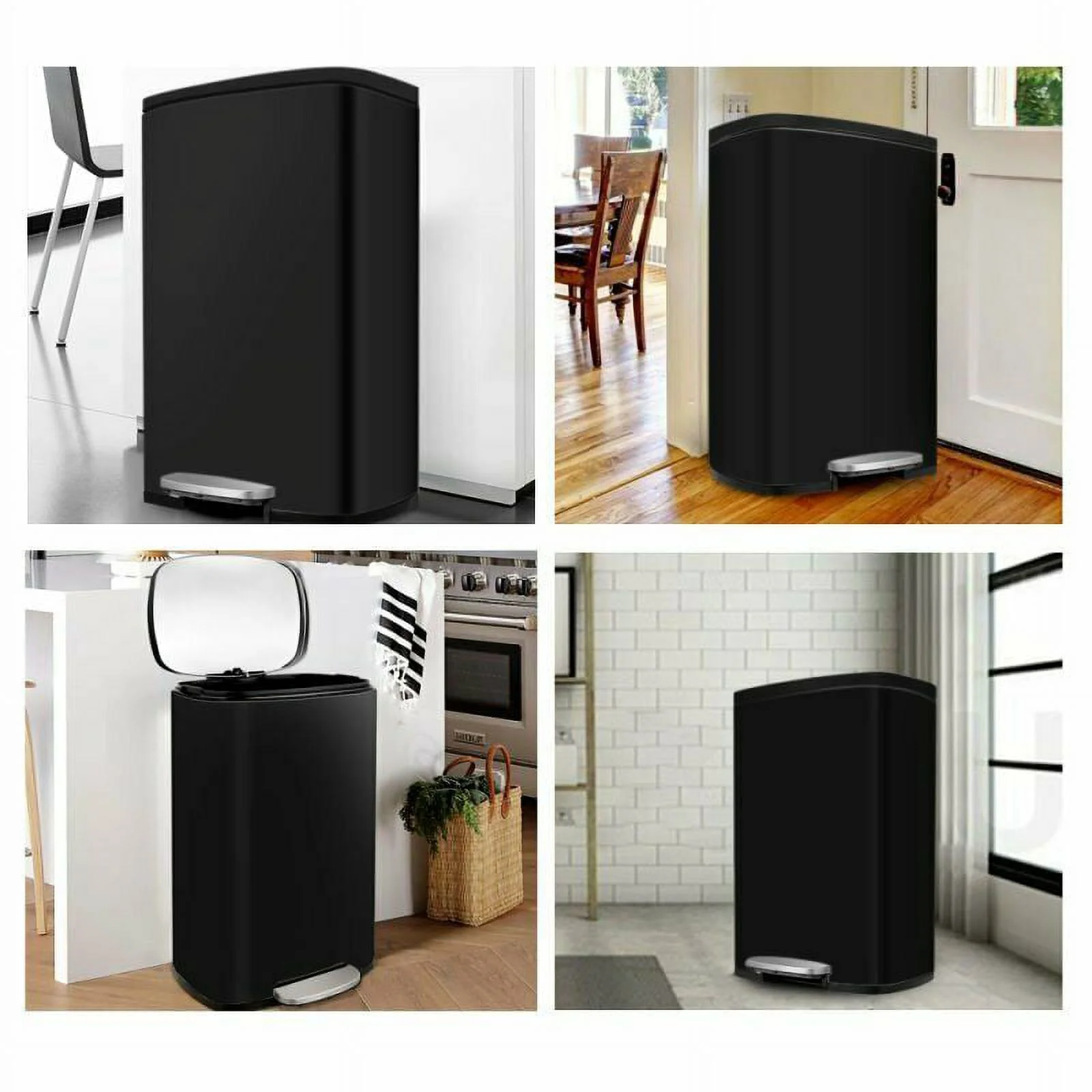 HOMFY 50 Liter / 13.2 gal Step Can, Stainless Steel Garbage Bin with Lid & Foot Pedal - Curated Treasures Market