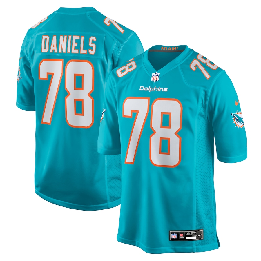 Men's Miami Dolphins James Daniels Nike Aqua Team Game Jersey