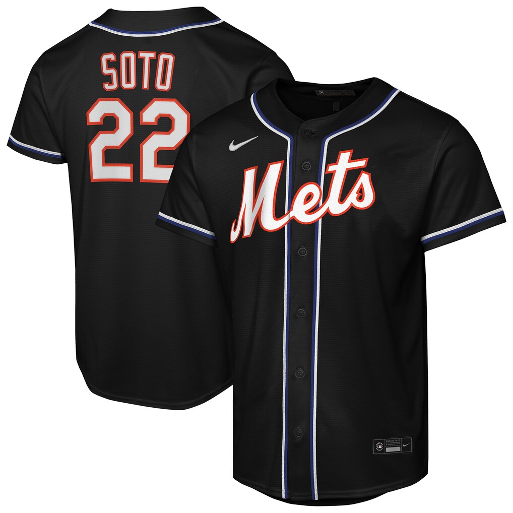 Youth New York Mets Juan Soto Nike Black Fashion Replica Player Jersey
