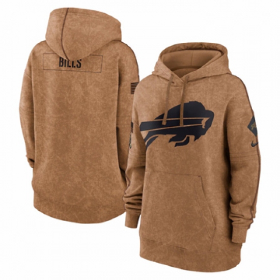 Women's Buffalo Bills Nike Brown 2023 Salute to Service Pullover Hoodie