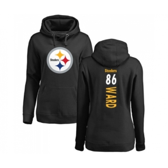 Football Women's Pittsburgh Steelers #86 Hines Ward Black Backer Pullover Hoodie