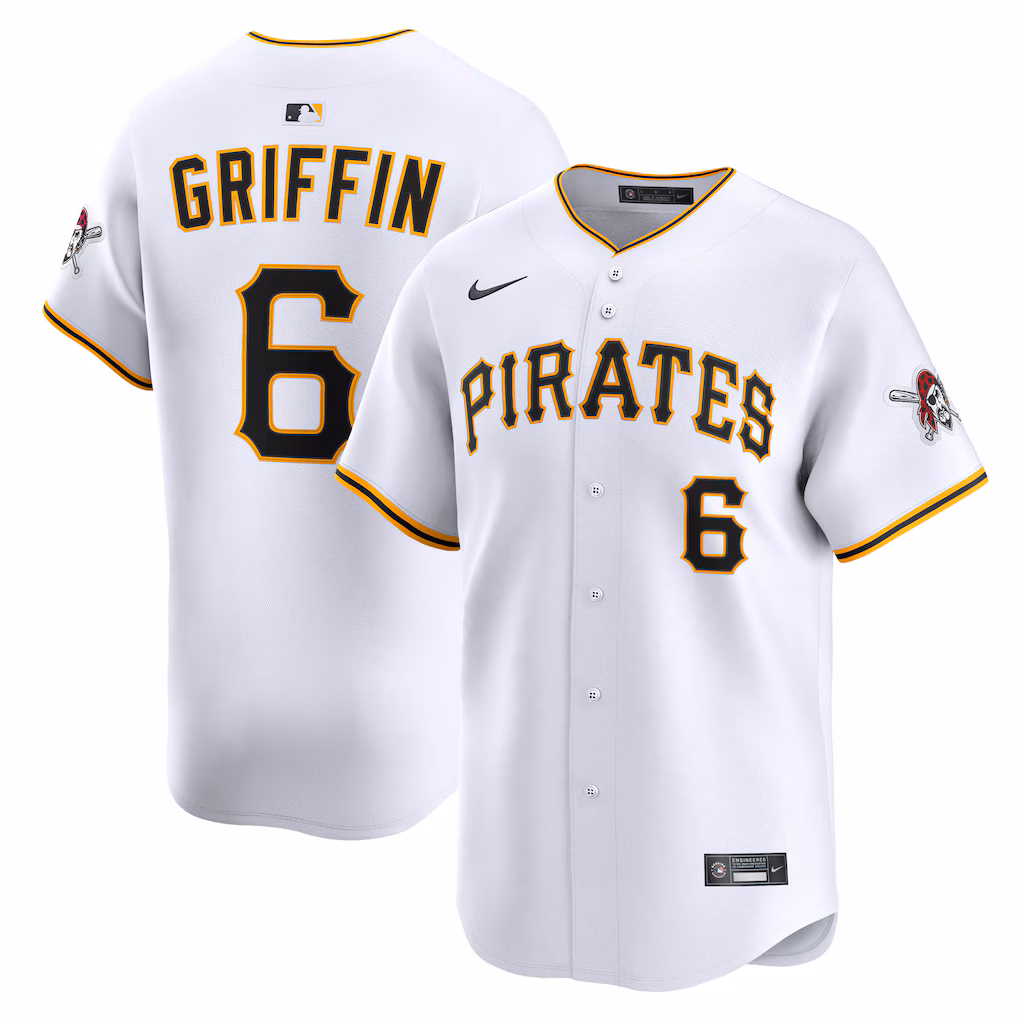 Men's Pittsburgh Pirates Konnor Griffin Nike White Home Limited Jersey