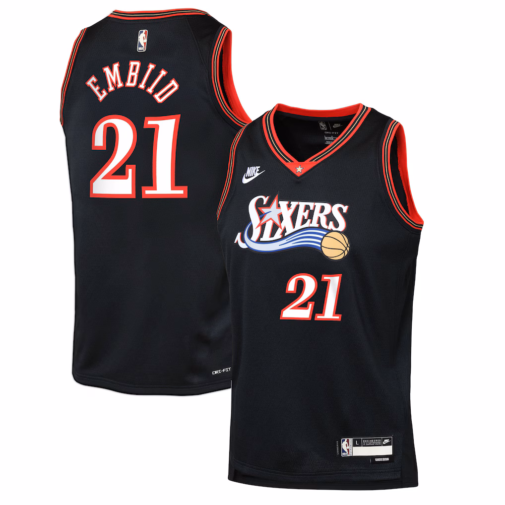 Men's  Philadelphia 76ers Joel Embiid Nike Black Swingman Jersey - Classic Edition