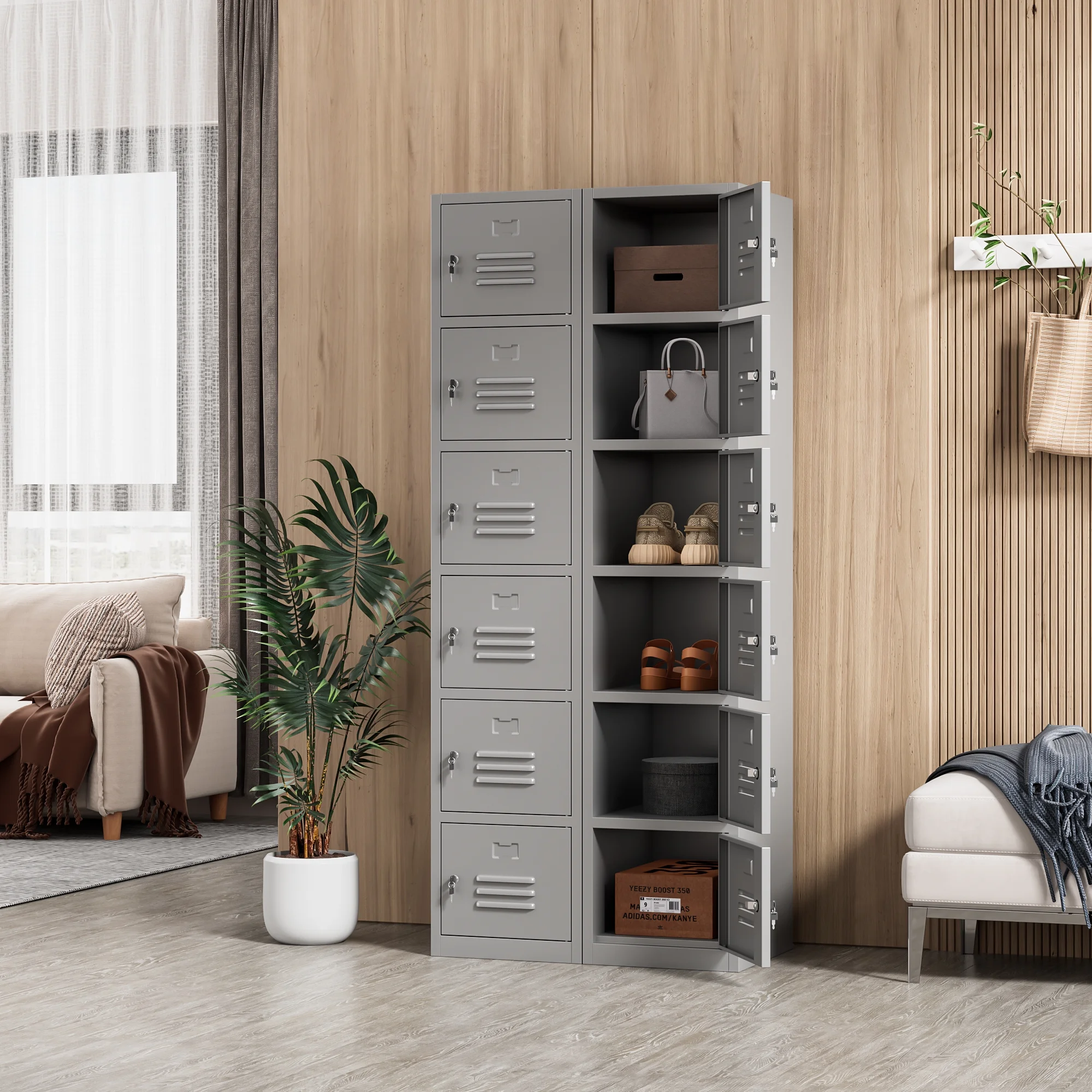 Metal Locker with 6 Doors, 71