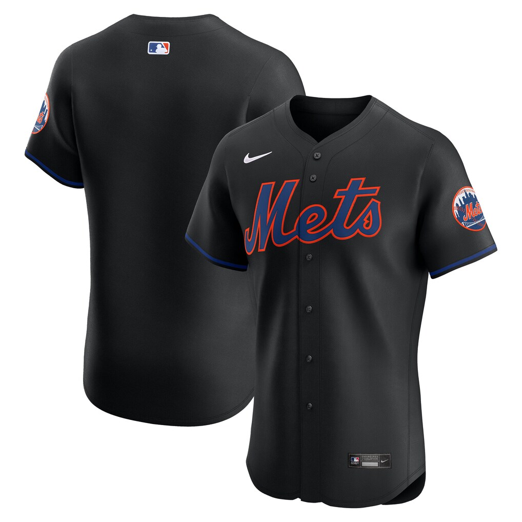 Men's New York Mets Nike Black Alternate  Elite Jersey