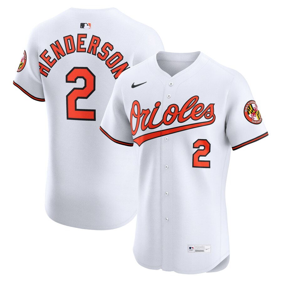 Men's Baltimore Orioles Gunnar Henderson Nike White Home Elite Jersey
