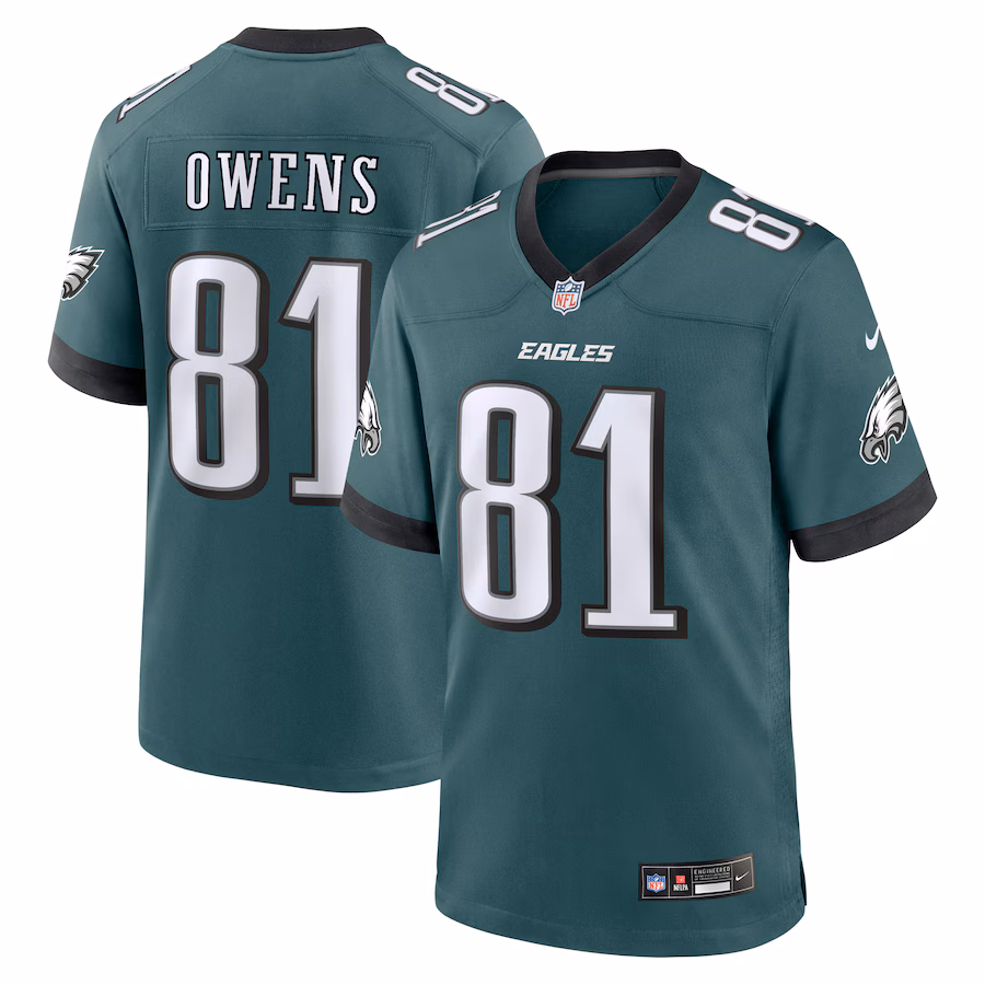 Men's Philadelphia Eagles Terrell Owens Nike Midnight Green Team Retired Game Jersey