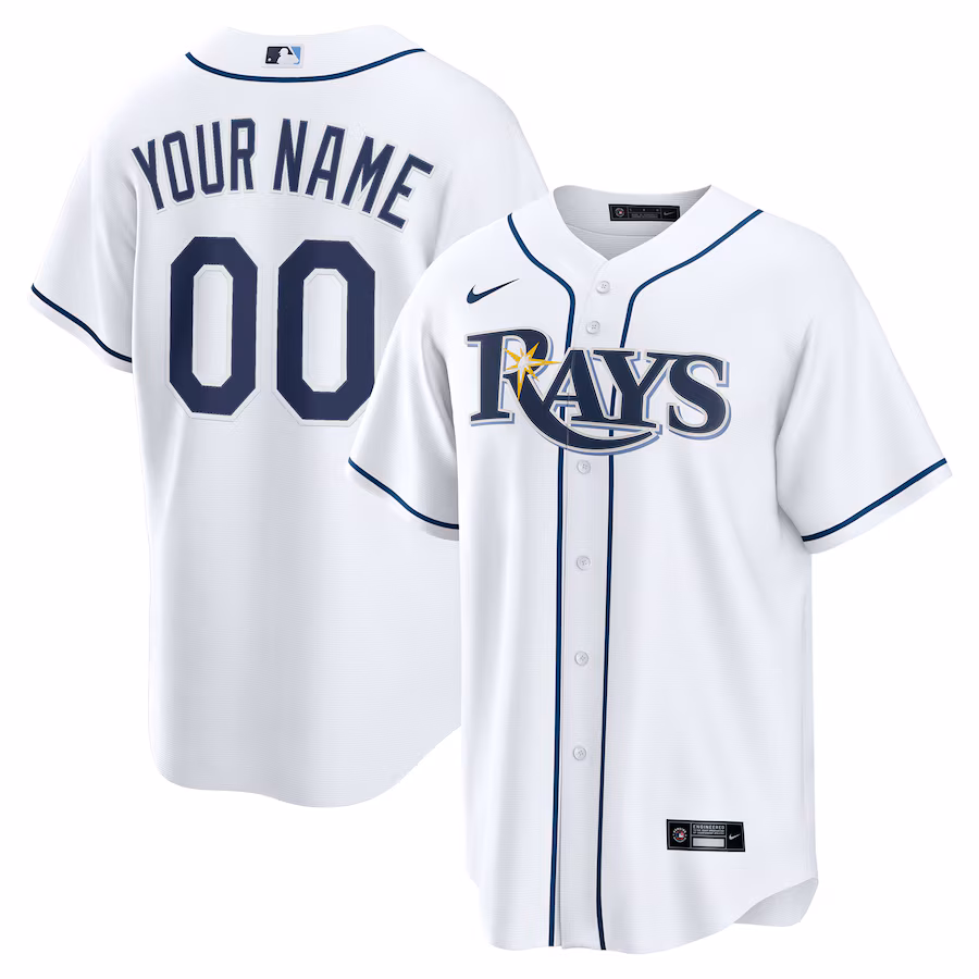 Men's Tampa Bay Rays Nike White Home Custom Replica Jersey