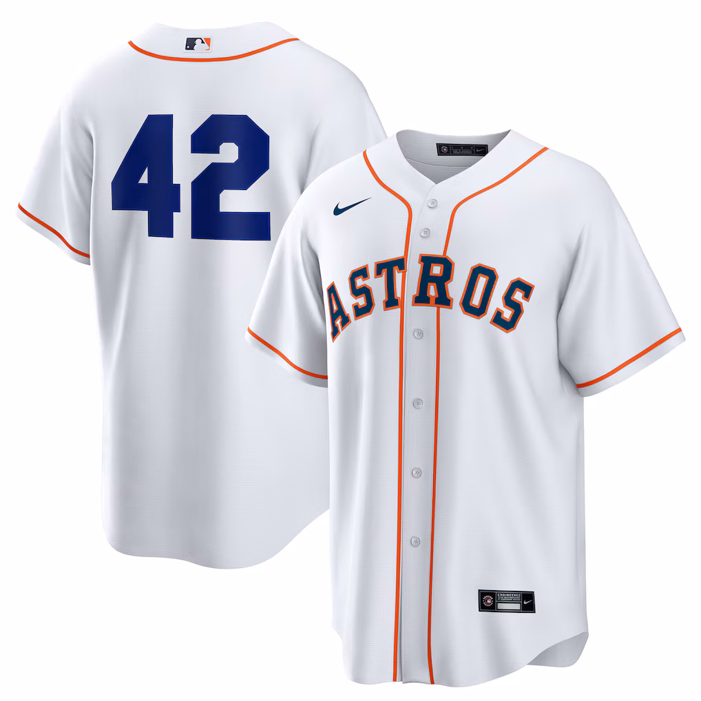 Men's Houston Astros Nike White Home  2025 Jackie Robinson Day Replica Jersey