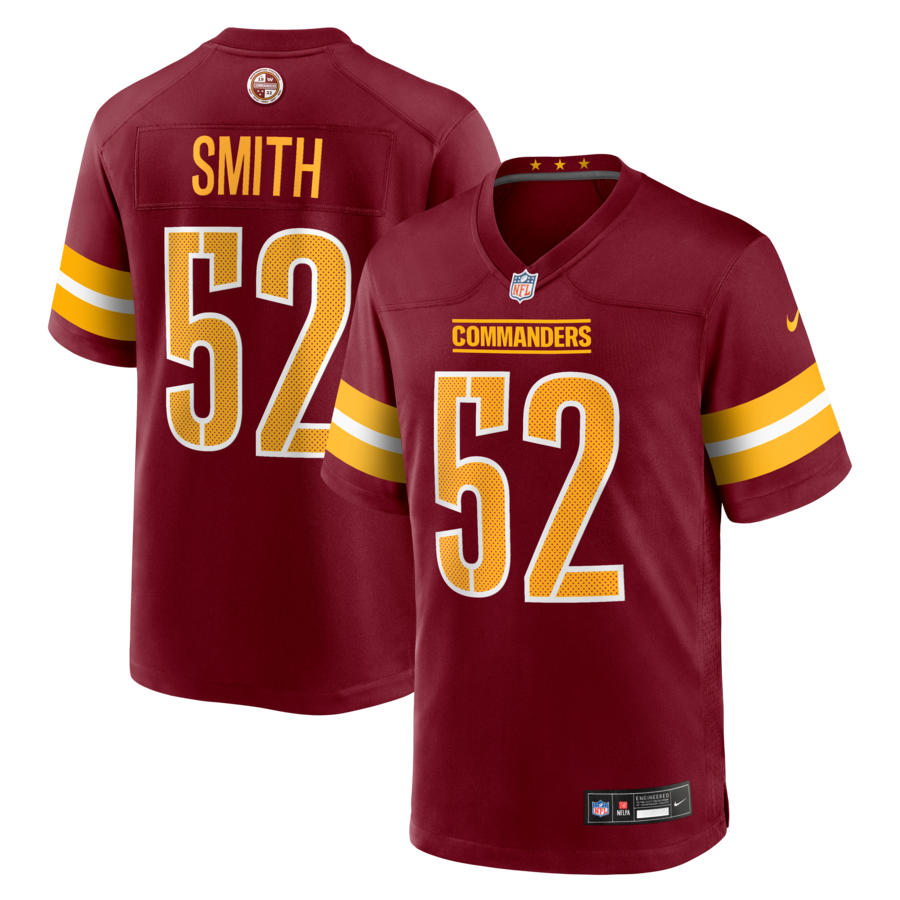 Men's Washington Commanders Preston Smith Nike Burgundy Team Game Jersey