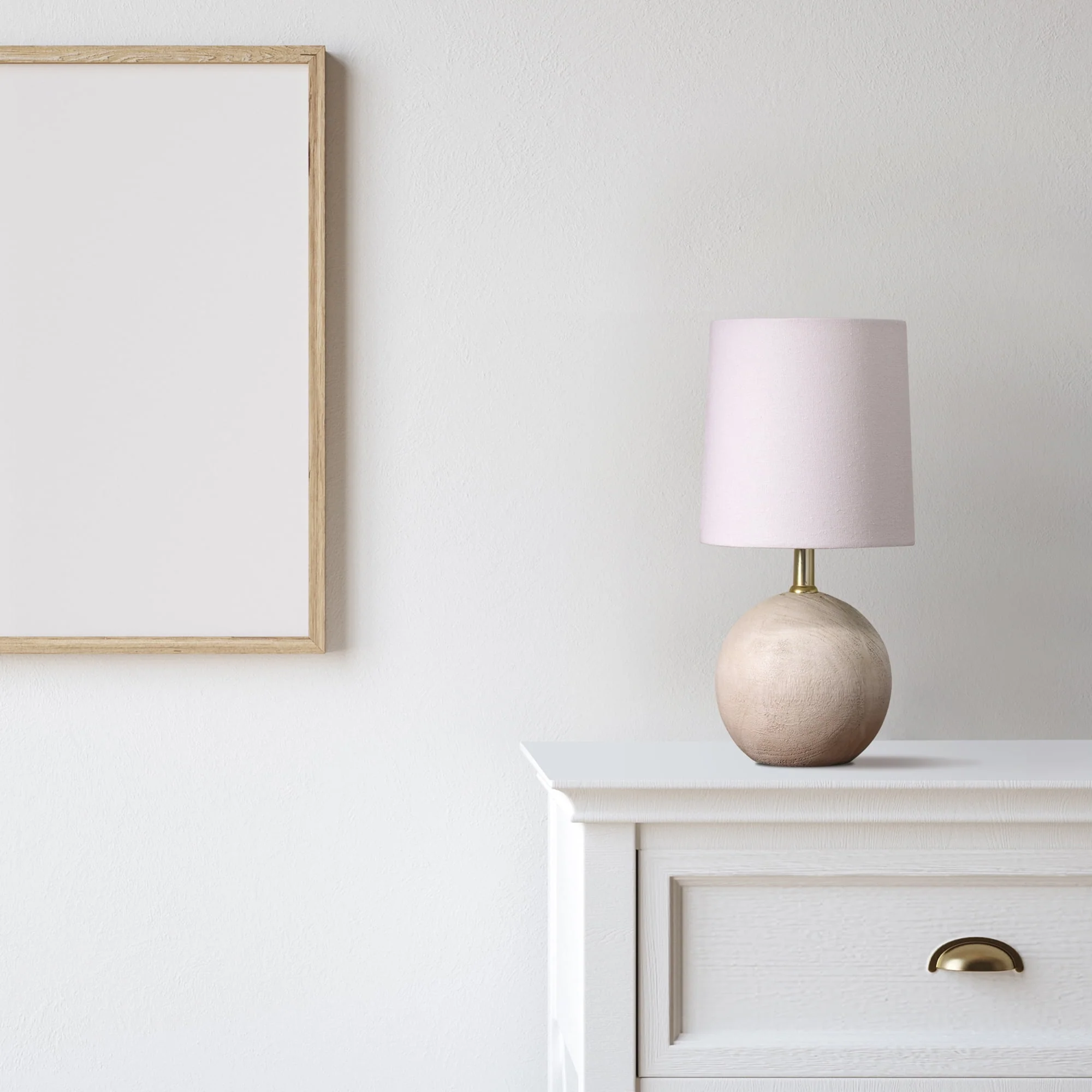 Mainstays Mini Light Natural Grey Resin Table Lamp, 12.75 H