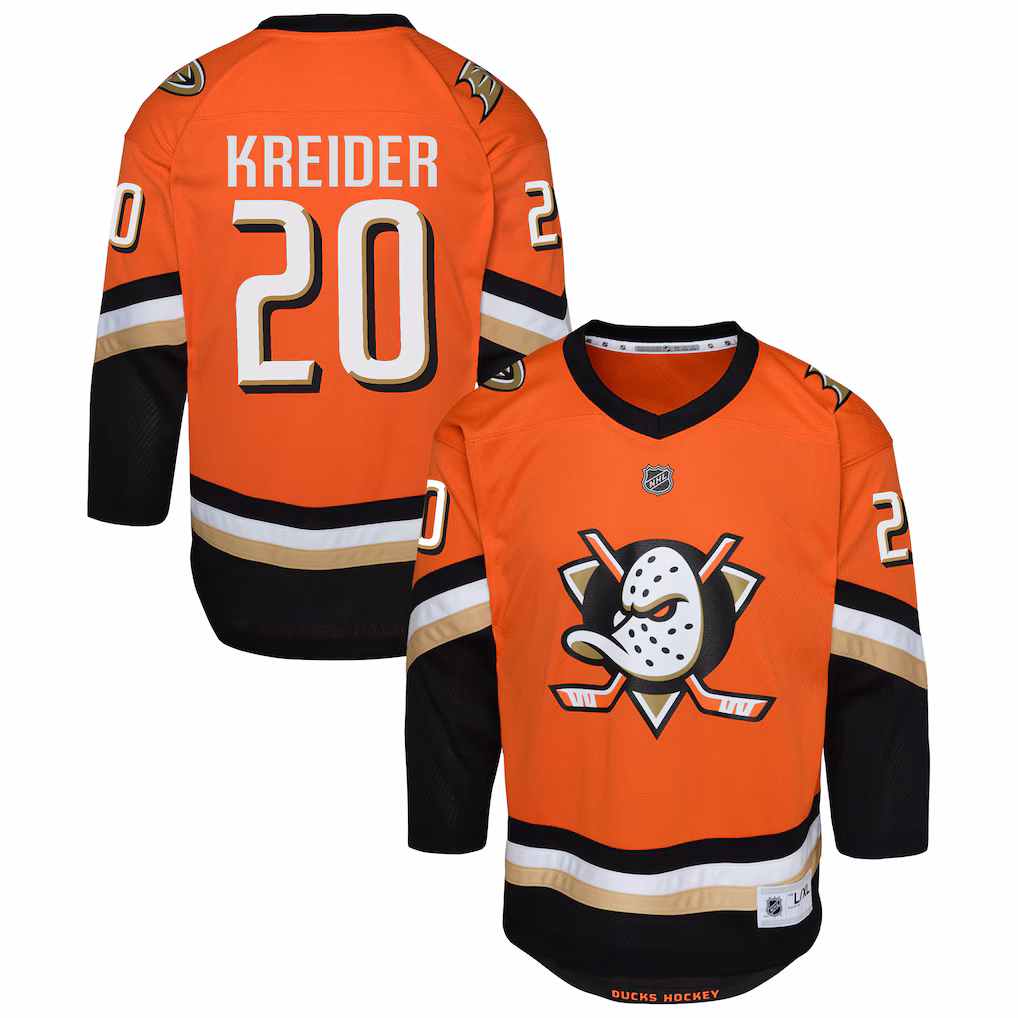Youth Anaheim Ducks Chris Kreider Outerstuff Orange Home Replica Jersey