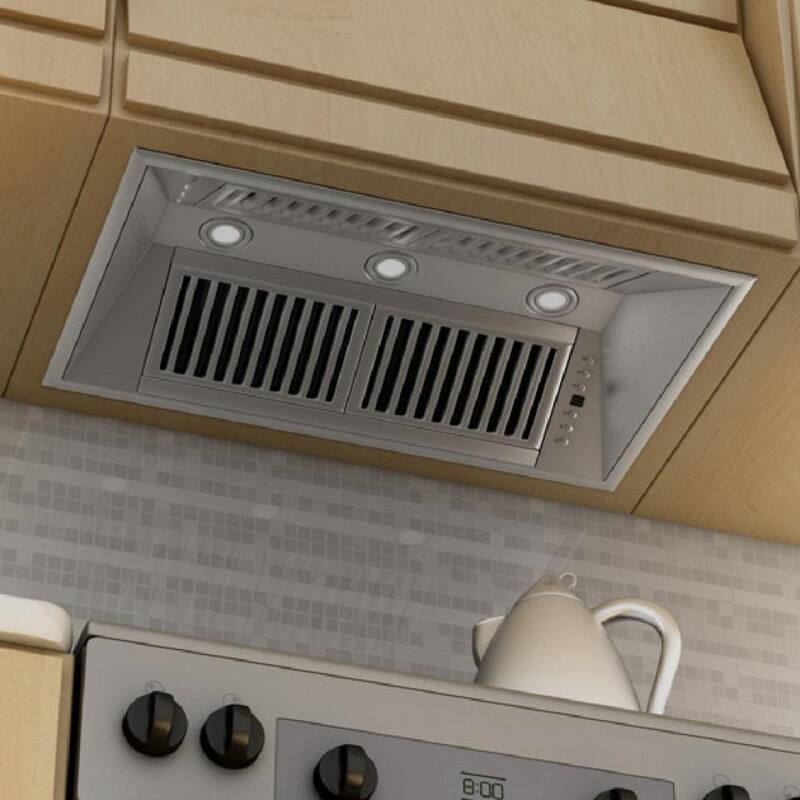 28 in. 400 CFM Ducted Range Hood Insert in Stainless Steel