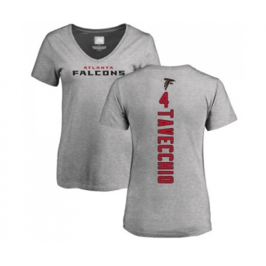 Football Women's Atlanta Falcons #4 Giorgio Tavecchio Ash Backer T-Shirt