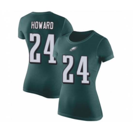 Women's Philadelphia Eagles #24 Jordan Howard Green Rush Pride Name & Number T-Shirt