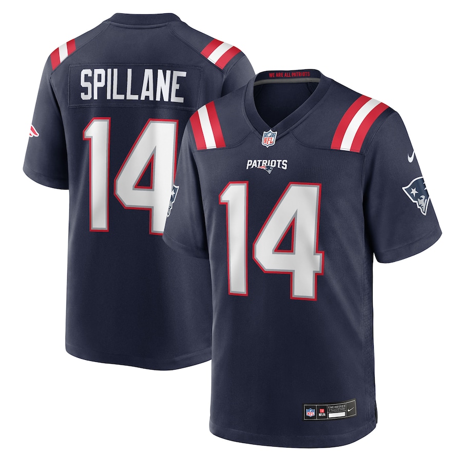 Men's New England Patriots Robert Spillane Nike Navy Team Game Jersey