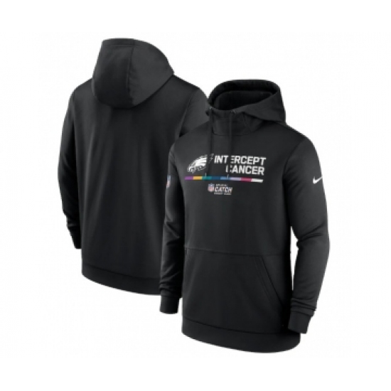 Men's Philadelphia Eagles 2022 Black Crucial Catch Therma Performance Pullover Hoodie