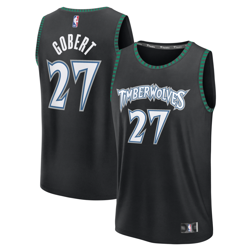 Men's Minnesota Timberwolves Rudy Gobert Fanatics Black Fast Break Jersey - Classic Edition