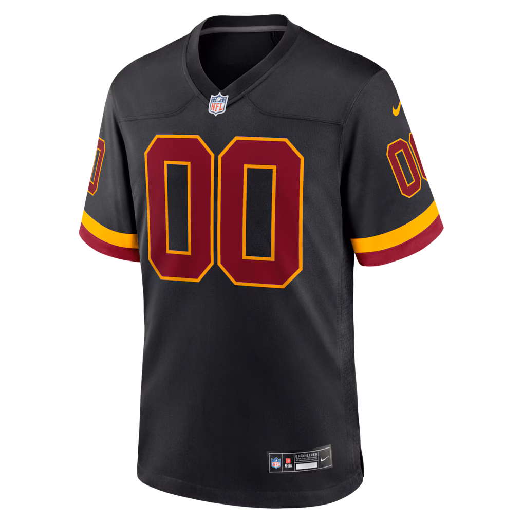Men's Washington Commanders Nike Black Hail Raiser Alternate Custom Game Jersey