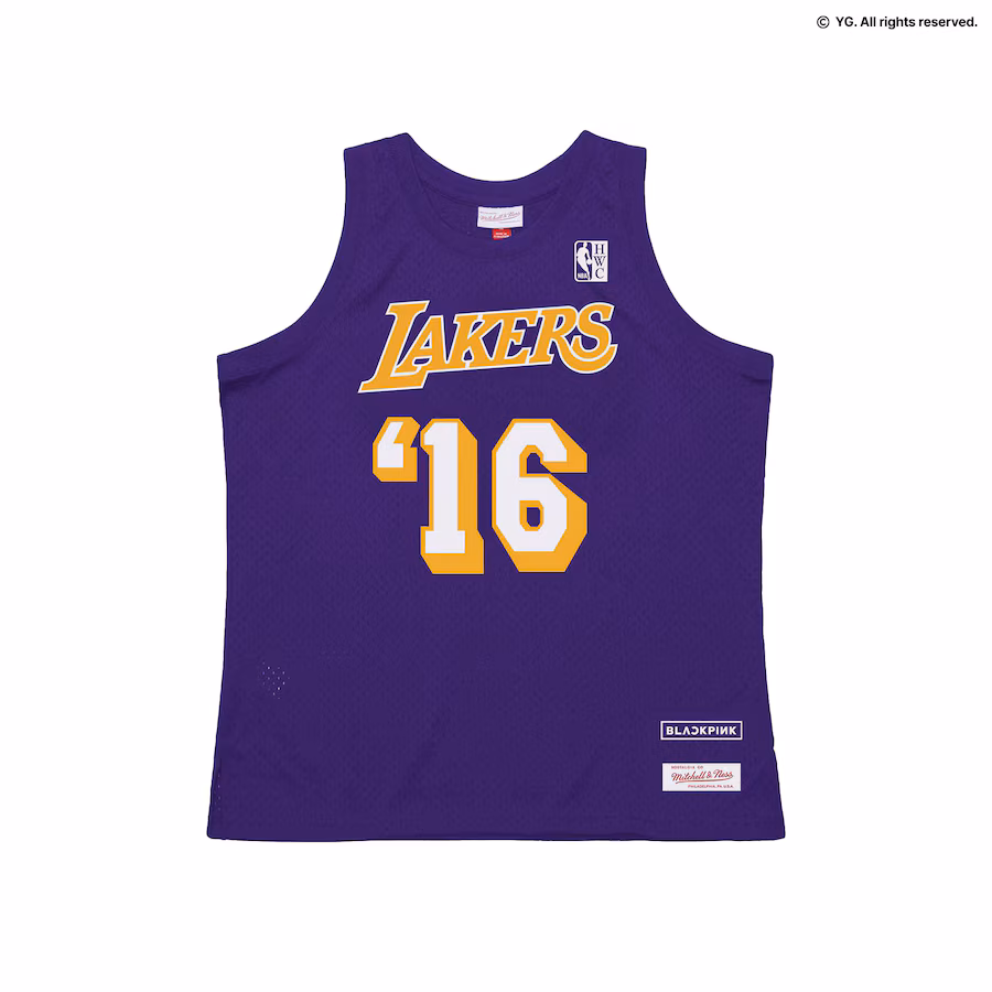 Men's Los Angeles Lakers Mitchell & Ness x BLACKPINK Purple Hardwood Classics Swingman Jersey - Limited Edition