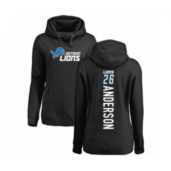 Football Women's Detroit Lions #26 C.J. Anderson Black Backer Pullover Hoodie