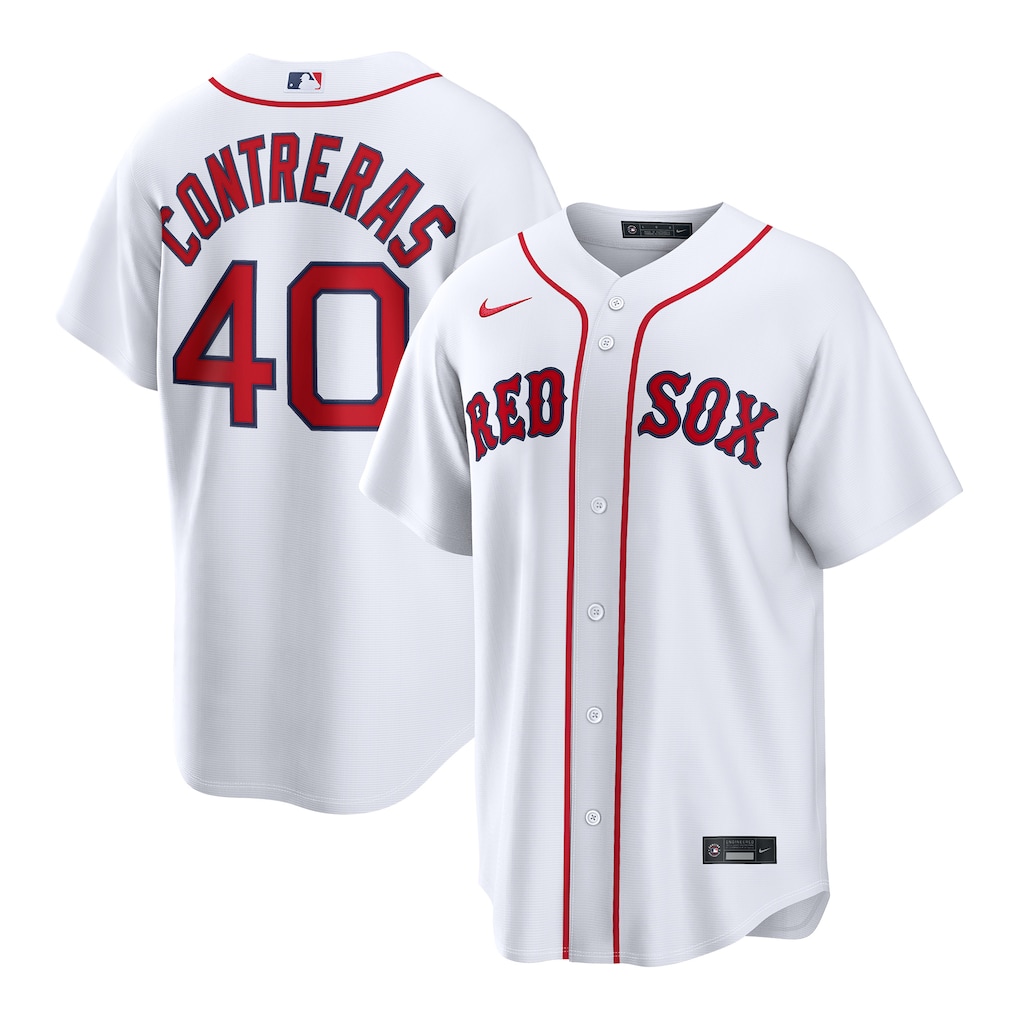 Men's Boston Red Sox Willson Contreras Nike White Home Replica Jersey
