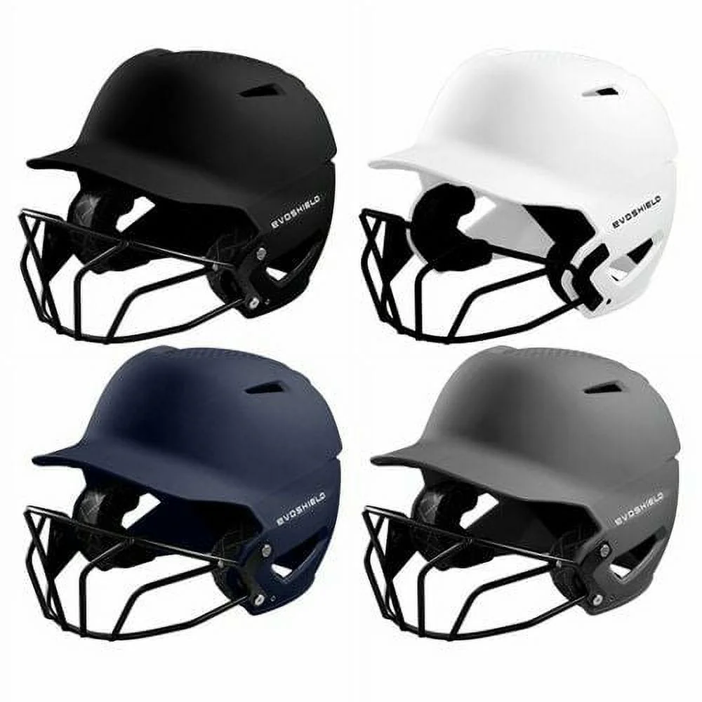 EvoShield XVT Batting Helmet Matte Finish with Facemask, Charcoal, Large and Extra Large - Curated Treasures Market