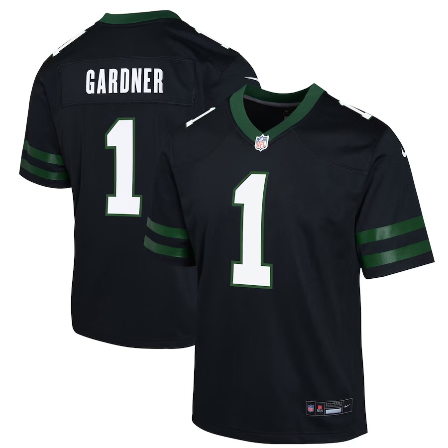 Youth New York Jets Ahmad Sauce Gardner Nike Black Game Jersey