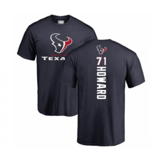 Football Houston Texans #71 Tytus Howard Navy Blue Backer T-Shirt