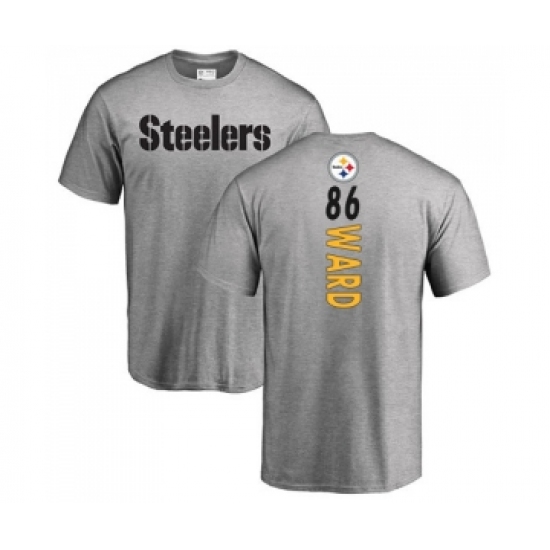 Football Pittsburgh Steelers #86 Hines Ward Ash Backer T-Shirt