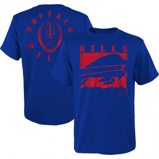 Men's Buffalo Bills Blue Preschool Liquid Camo Logo T Shirt