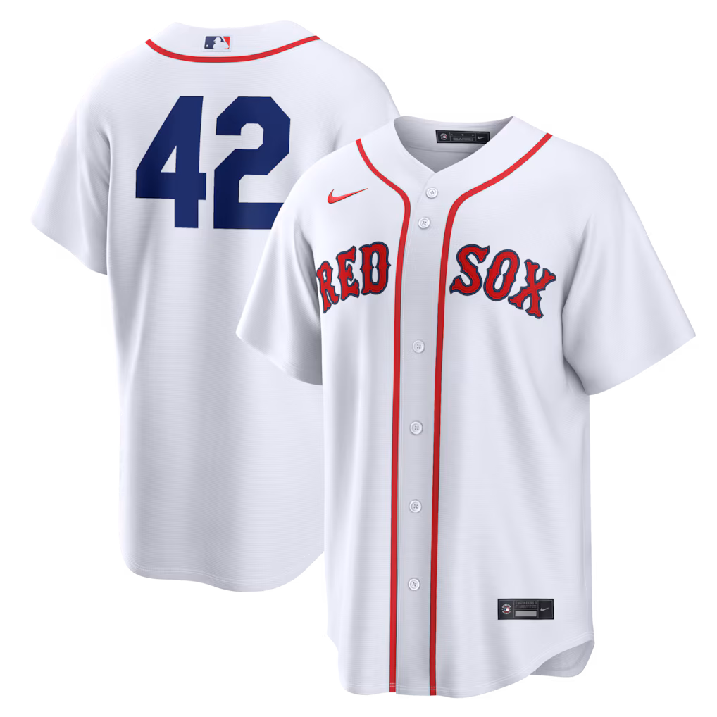 Men's Boston Red Sox Nike White Home 2026 Jackie Robinson Day Replica Jersey