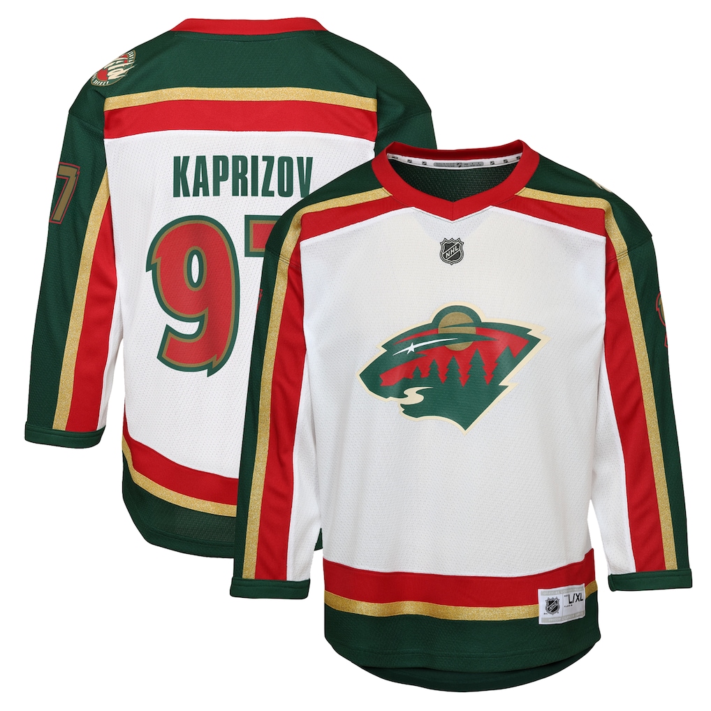 Youth Minnesota Wild Kirill Kaprizov White 25th Anniversary Replica Player Jersey