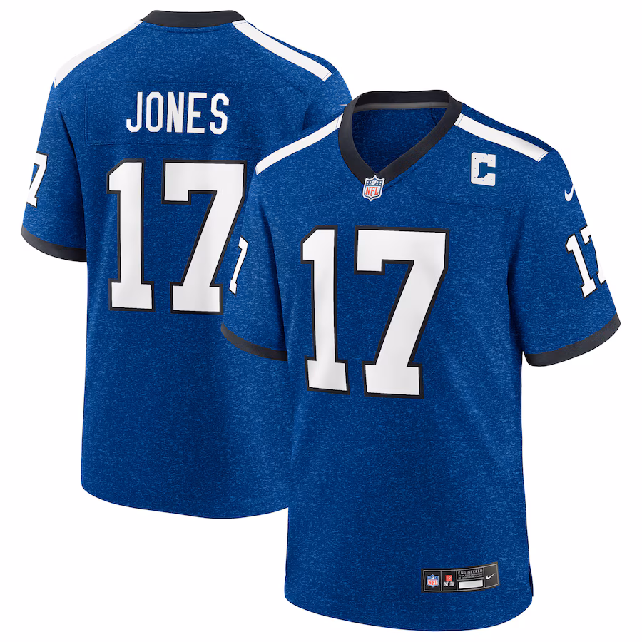 Men's Indianapolis Colts Daniel Jones Nike Heather Royal Alternate 2 Indiana Nights Game Jersey