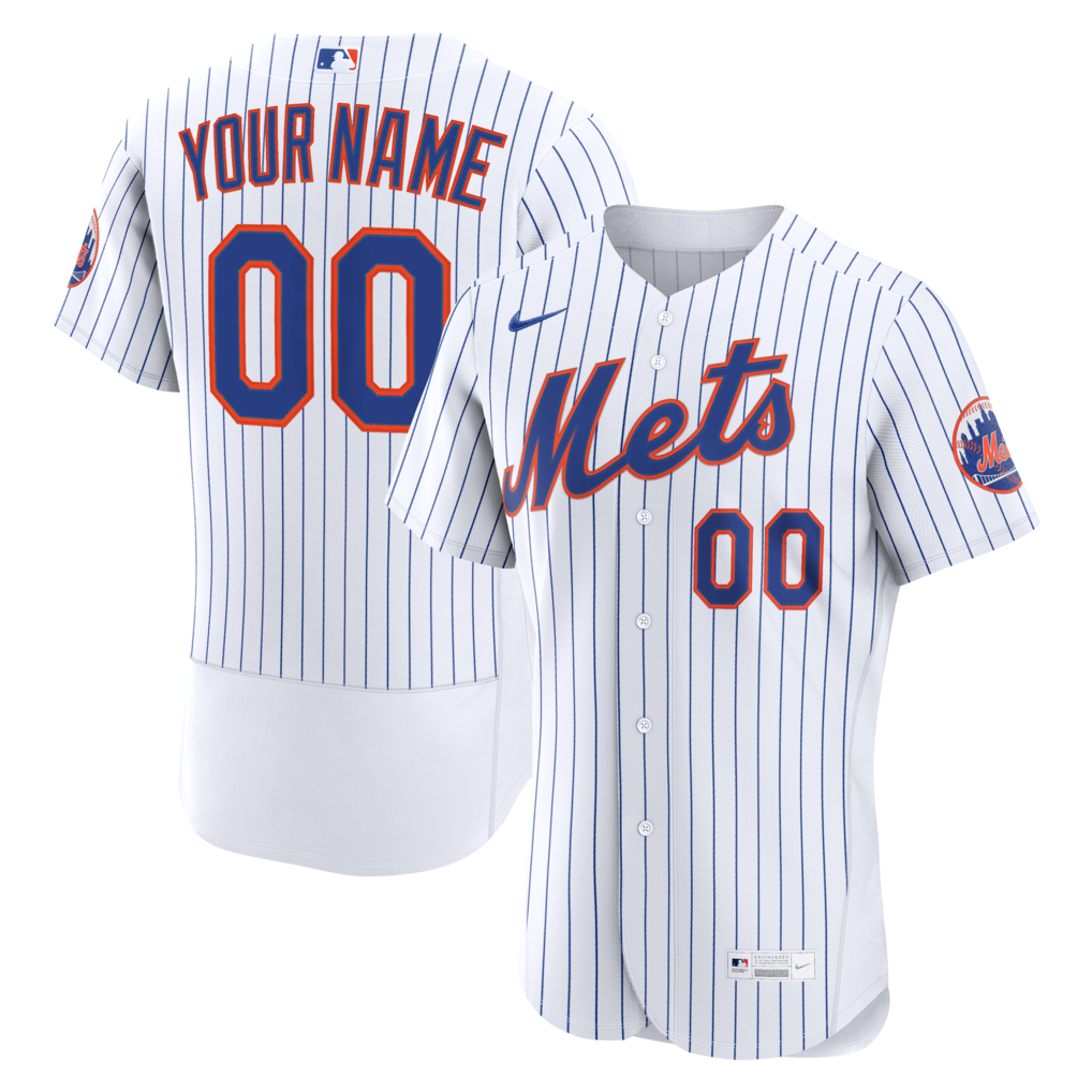 Men's New York Mets Nike White Home Authentic Custom Jersey
