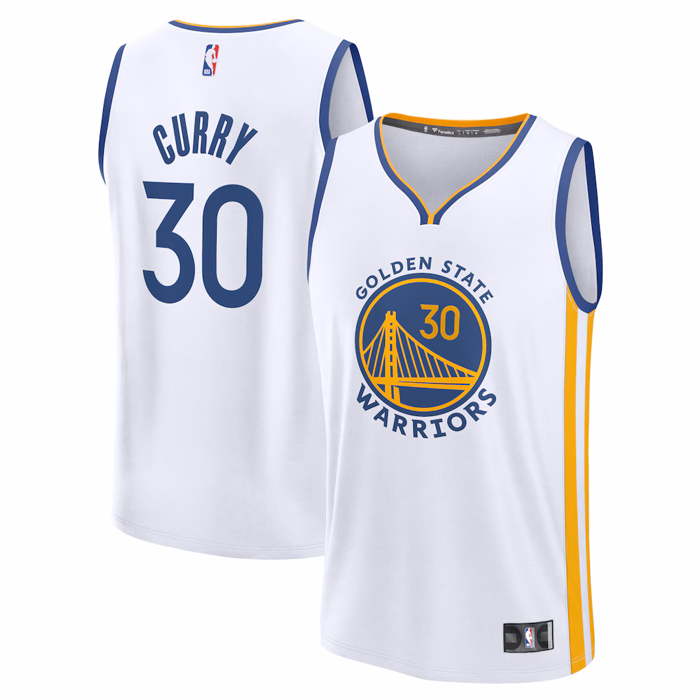 Men's Golden State Warriors Stephen Curry Fanatics White Fast Break Replica Jersey - Association Edition