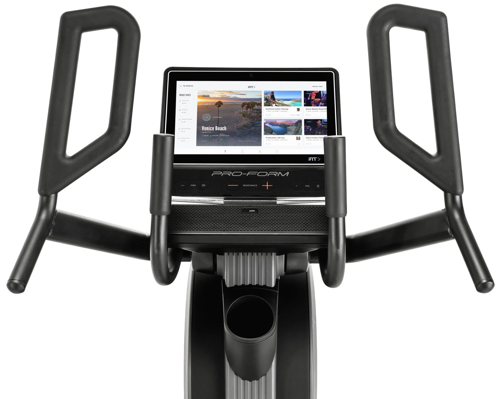 ProForm Pro HIIT H14; Elliptical for Low-Impact Cardio Workouts with 14” Tilting Touchscreen