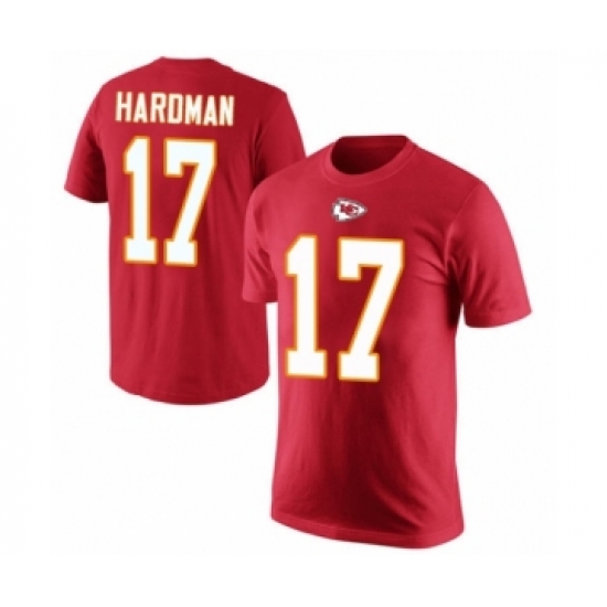 Football Men's Kansas City Chiefs #17 Mecole Hardman Red Rush Pride Name & Number T-Shirt