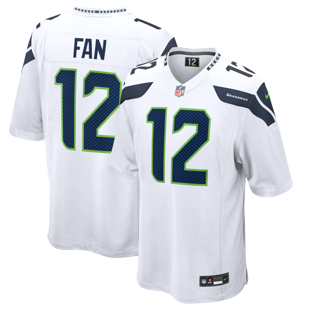 Men's Seattle Seahawks 12s Nike White Game Jersey