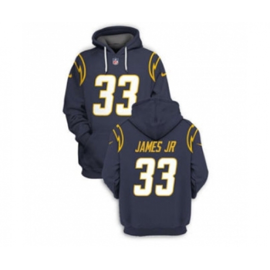 Men's Los Angeles Chargers #33 Derwin James JR 2021 Navy Pullover Football Hoodie